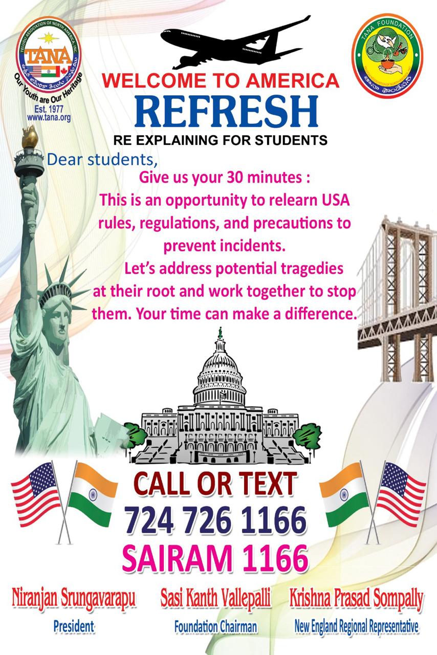 అంతర్జాతీయ విద్యార్థుల కోసం Refresh Workshop by TANA New England ...